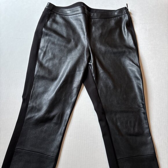 White House Black Market Pants - White House Black Market Black Leggings With Faux Leather Size 14L The Leggings